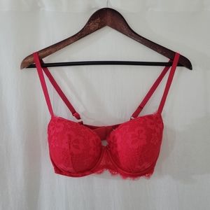 Victoria's Secret Underwired Bra in Red Lace Women's Size 34DD